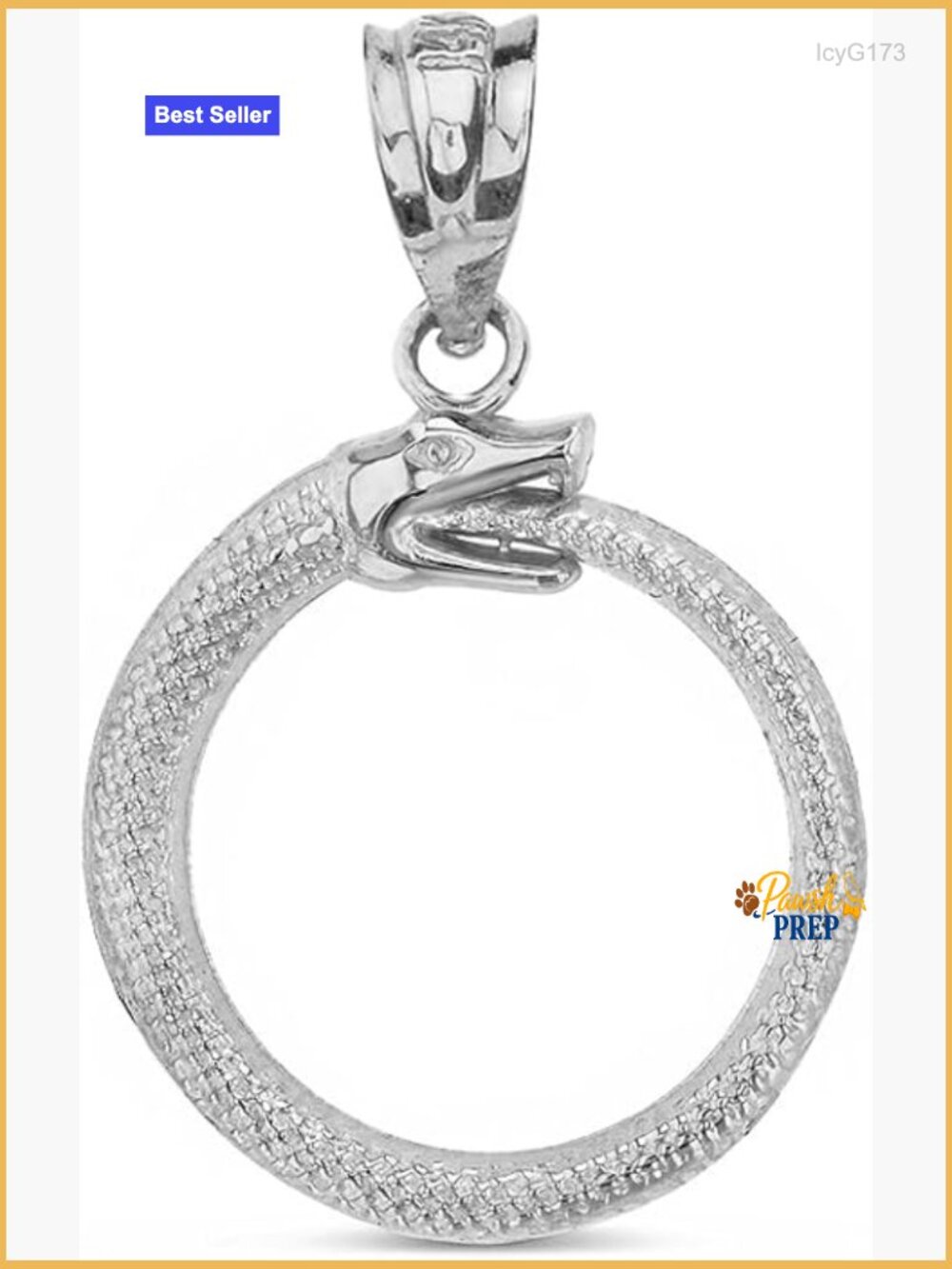Sterling Silver Ouroboros Snake Pendant Necklace Charm